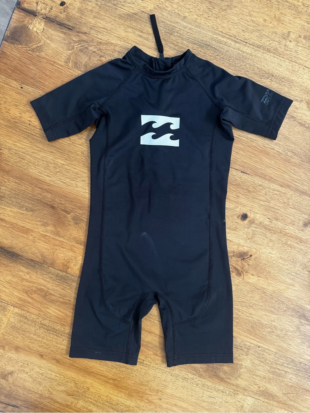 Billabong Kids Black Short-Sleeve One-Piece Rashguard